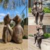 Loving Couple Cats Kiss Dating Statue Modern Minimalist Desktop Resin Crafts Ornaments Home Garden Decoration Christmas Gift