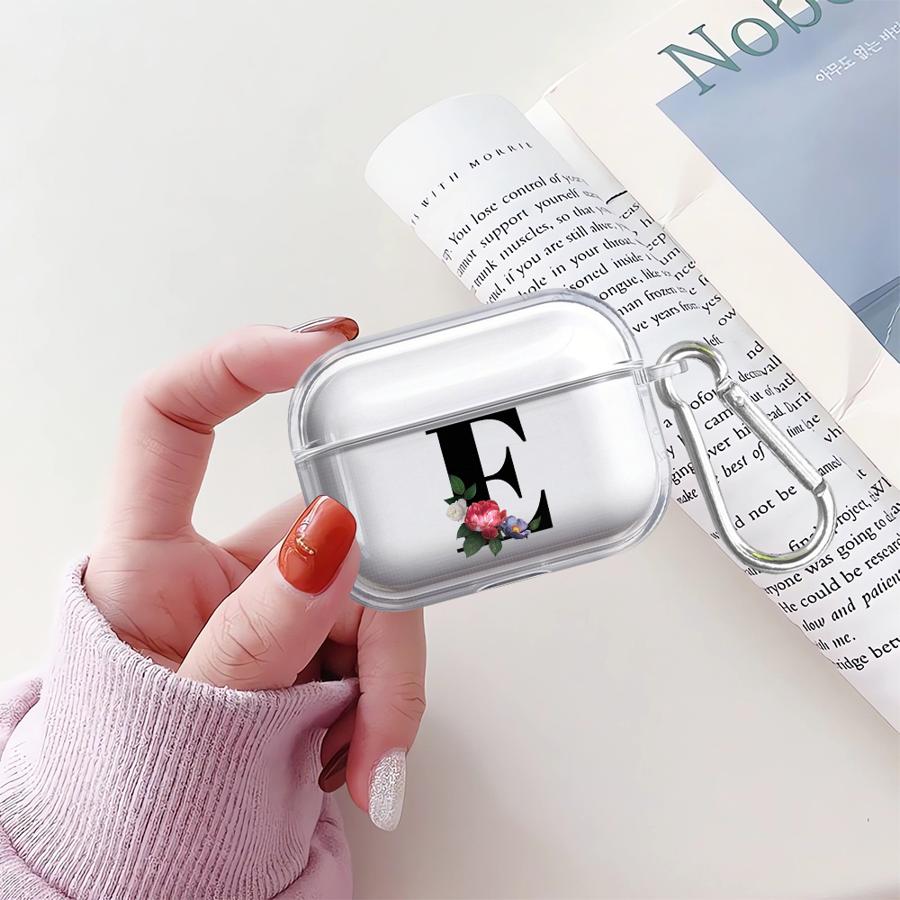 Case For Airpods 1 Pro2 Pro3 3 4 2 Pro Clear Earphone Cases Cover Lnitial Letter