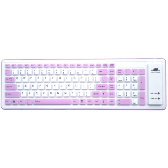 103 Keys Foldable Silicone Gaming Keyboard Dustproof Soft for Laptop/Computer