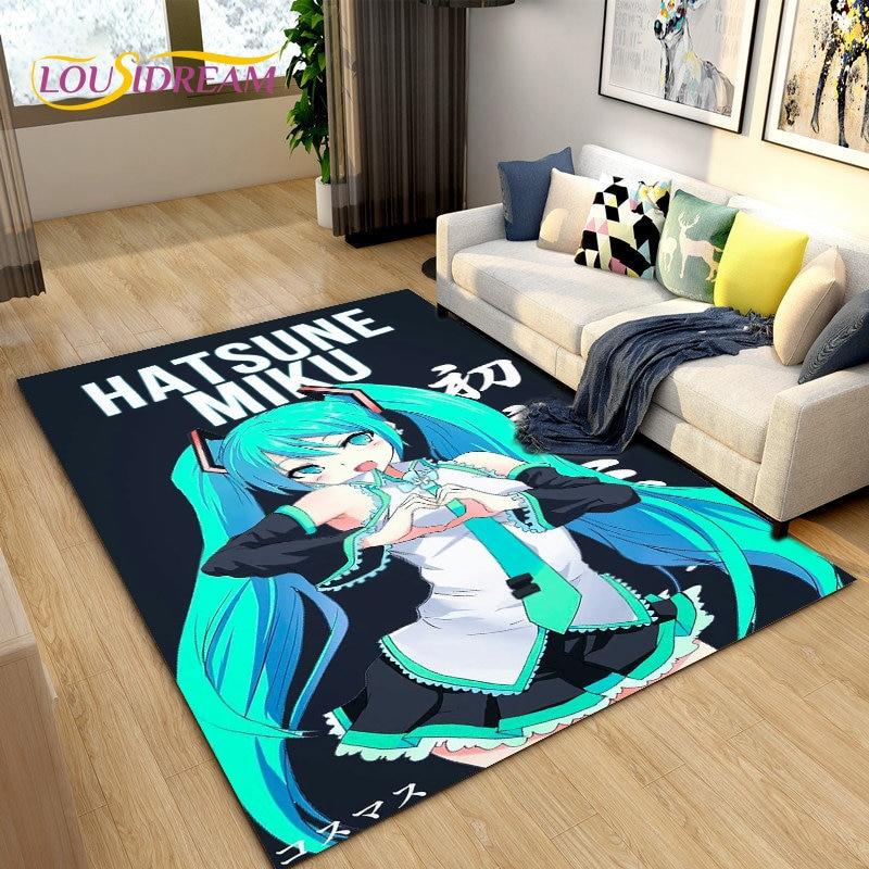3D-Teppich mit japanischem Musik-Anime-Cartoon, Teppich für Wohnzimmer, Schlafzimmer, Sofa, Fußmatte, Dekoration, Kinder spielen, rutschfeste Bodenmatte
