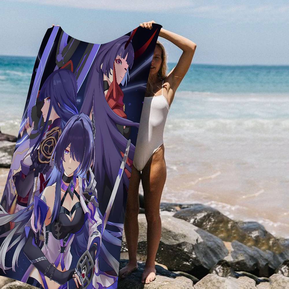 

Honkai Impact Game Beach Towels Shower Towel Sauna Travel Spa Microfiber Quick Dry Gym Accessories Cute Room Decor W30*H60(CM)