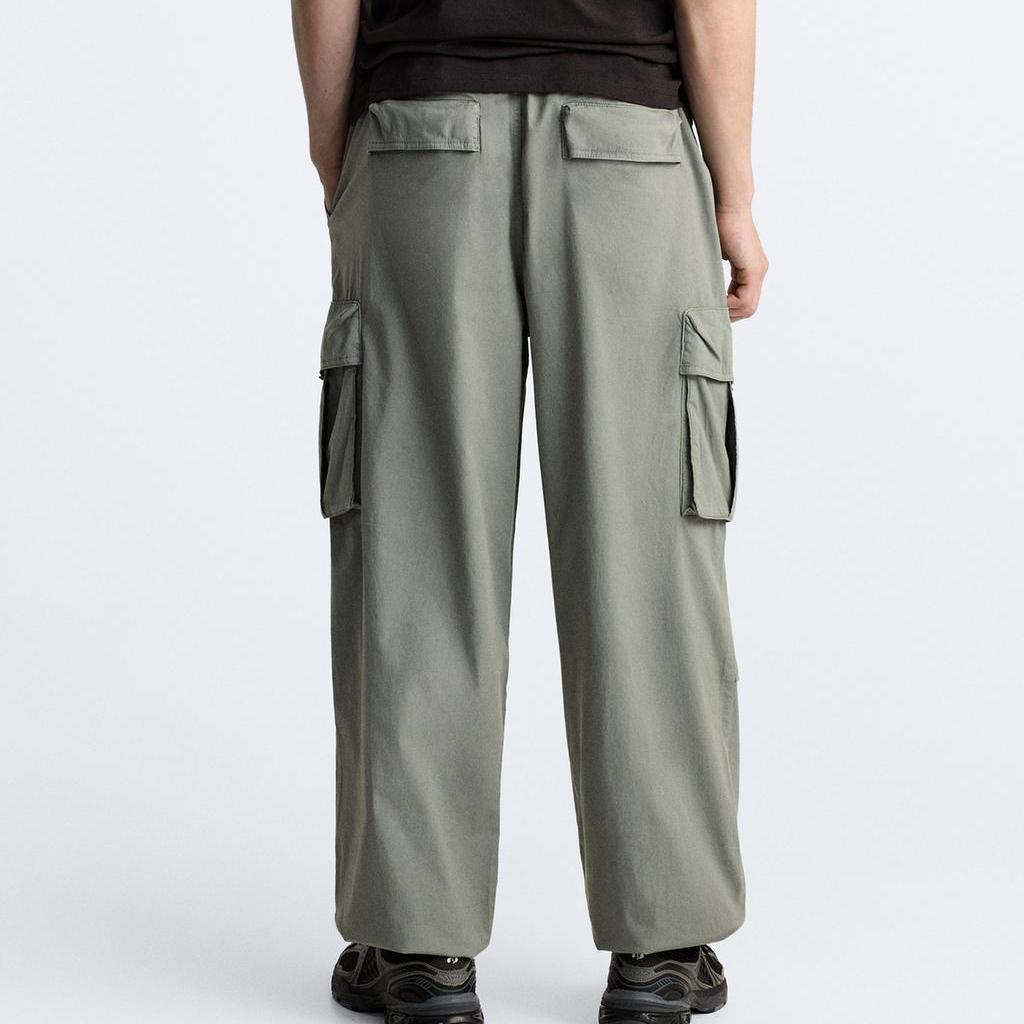 Zara Solid Color Comfortable Versatile Casual Pants Men bottoms Khaki-Green 1538325-505