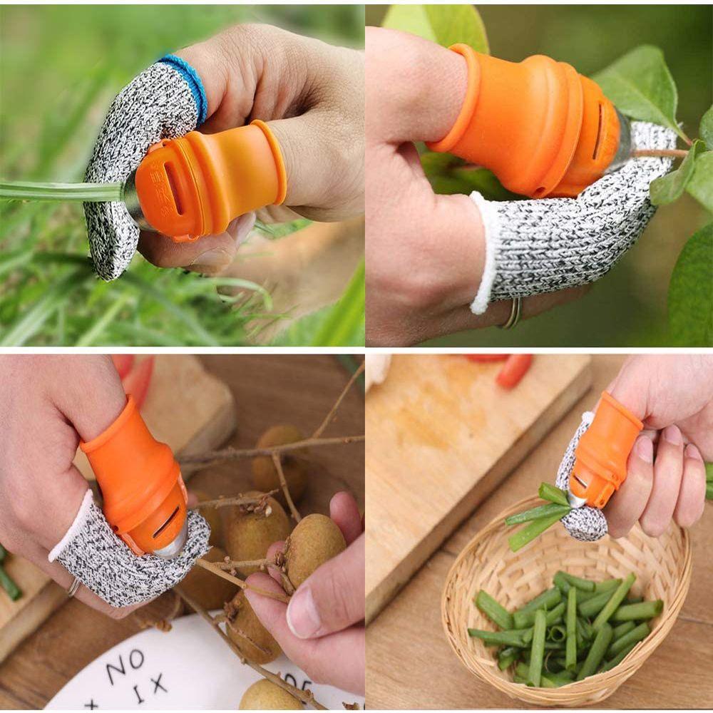 Kitchen Gadget Picking Tool Bean Picker Thumb Cutter Finger Guards Cut-resistant Finger Sleeve