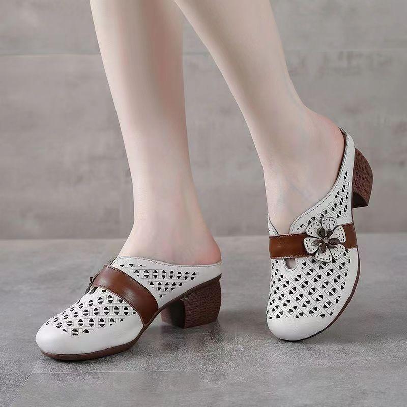 

Мода Мода Темперамент Женская обувь Лето Новые Туфли на каблуке с круглым носком Комфортные Универсальные Женские сандалии Простые Противоскользящие Женские тапочки 40 бежевый