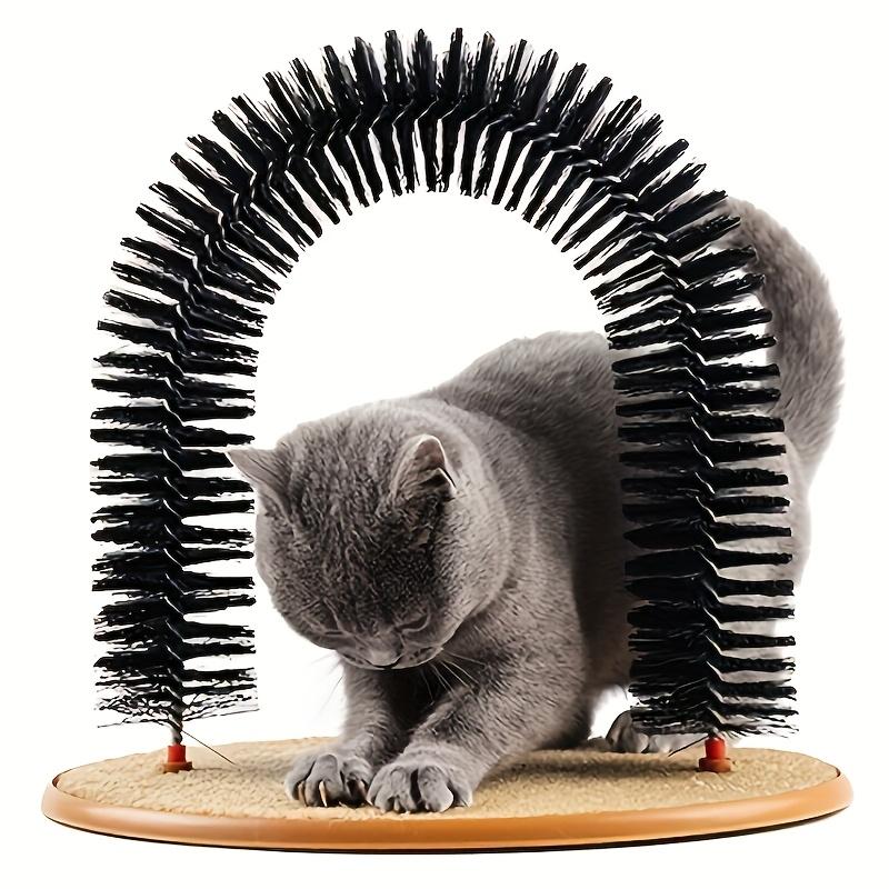 Cat Toy Arch with A Massage Grooming Rubbing Brush Multifunctional Cat Hair Brush Cat Scratching Toy for Cat Kittens Interactive