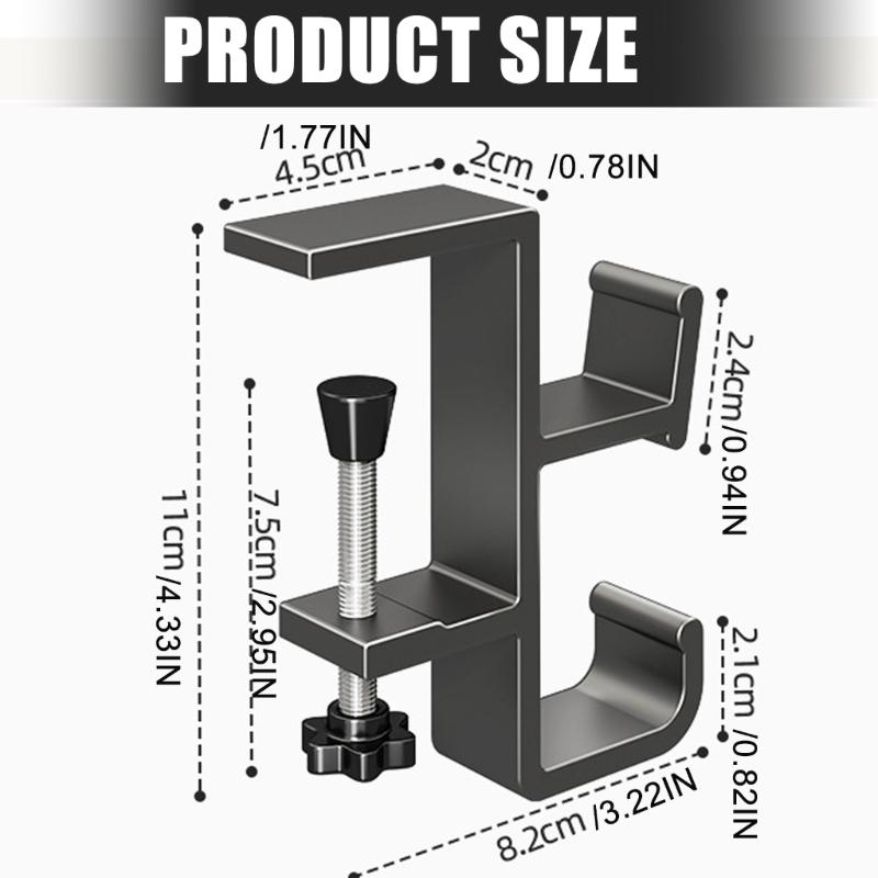 Headphone Holder Desk Edges Hook For Backpacks Metal Durability Anti Scratch Easy Installation Without Tools