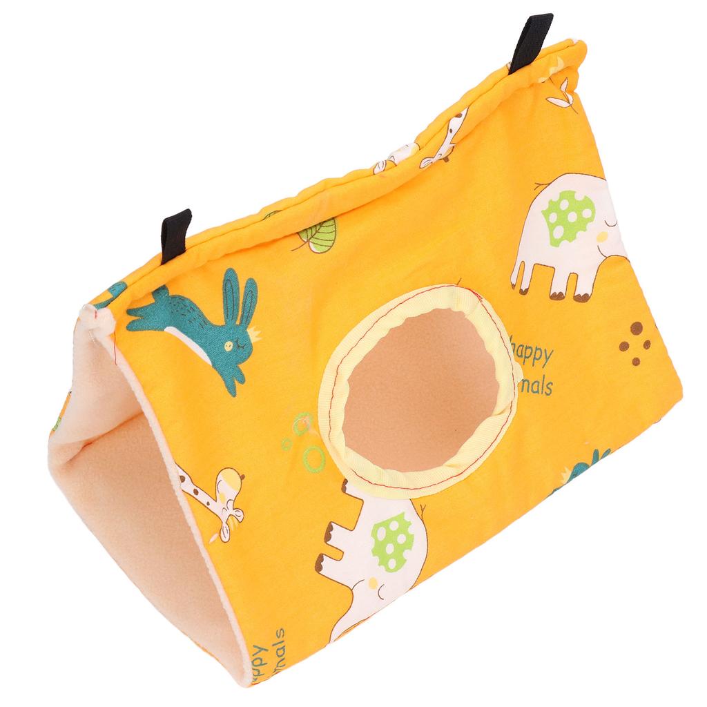 Vogelhaus Faltbar Weich Bequem Flanell Orange Dreieckiges Vogel Hängebett mit Haken für Papageien Hamster Eichhörnchen