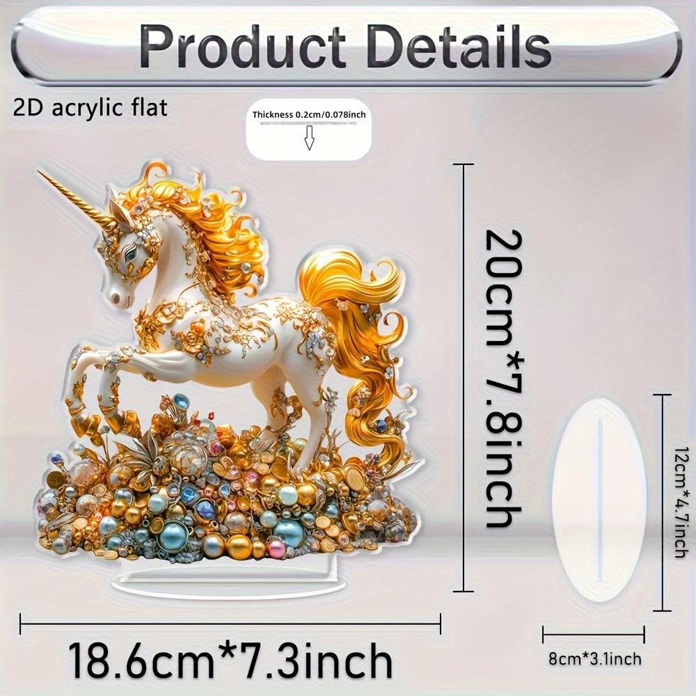 

2D Flat Acrylic with Gold Corner Stones and Colored Gemstones Decoration, Indoor and Outdoor Decoration - No Need for Batteries/electricity, Free Day 20*18cm