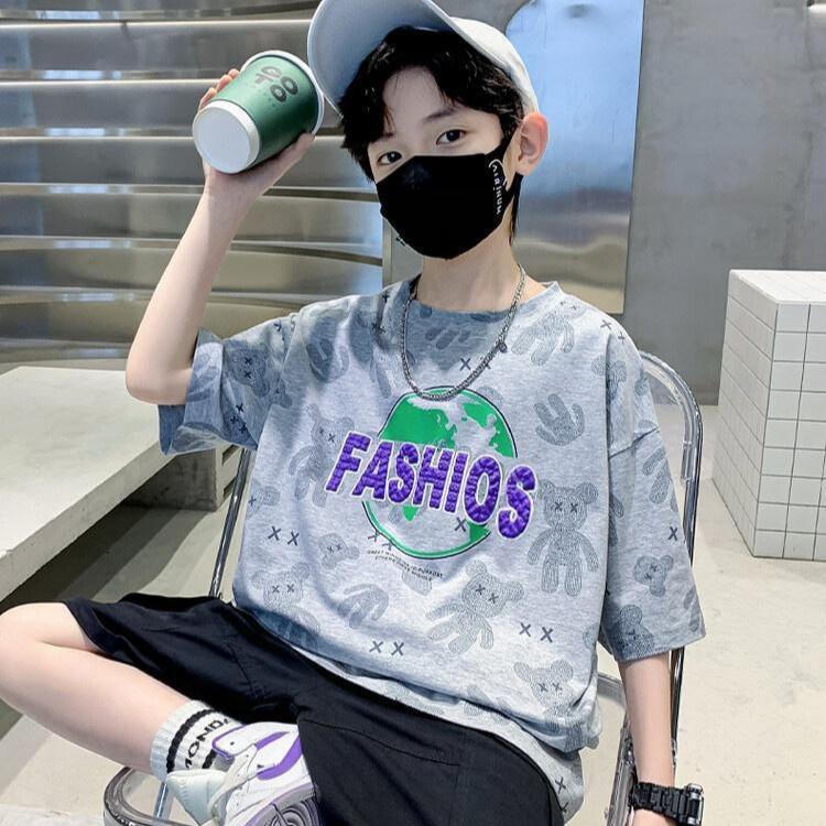 Boys' Short Sleeved T-shirts Children's Summer Clothes Boys' Cool and Handsome Cotton Baby Tops