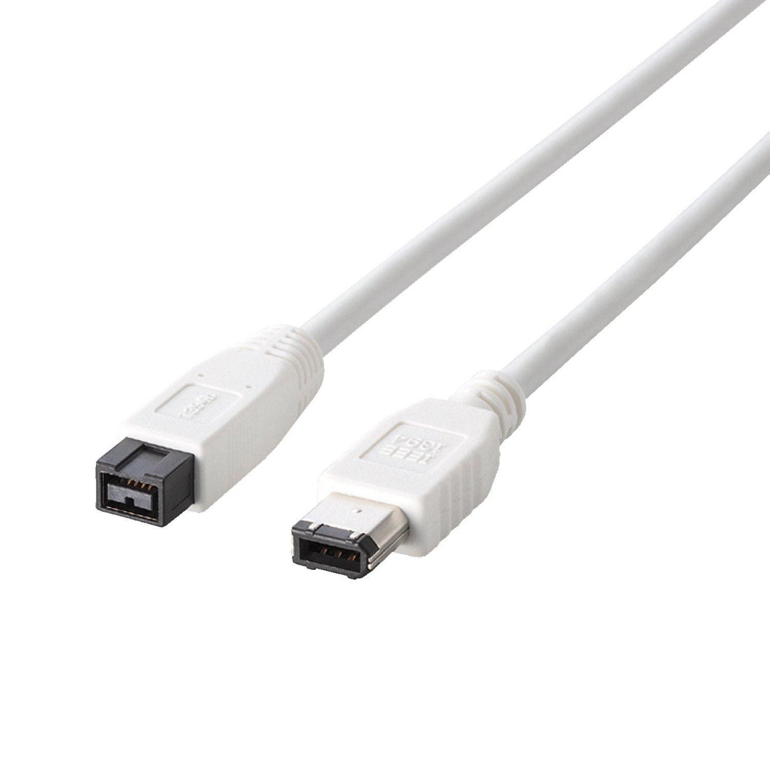 

ELECOM FireWire Cable 9pin to 1m (IEEE1394b 6pin) IE-961WH білий