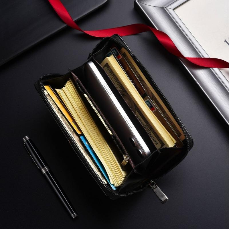 Men's Long Hand Wallet Zipper Handbag Multi-card Position Large Capacity Business Men's Wallet