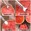 2-in-1-Wassermelonen-Gabelschneider, Doppelkopf, Edelstahl, multifunktionaler Wassermelonen-Obstschneider, Küchen-Obstschneidegabel-Werkzeug