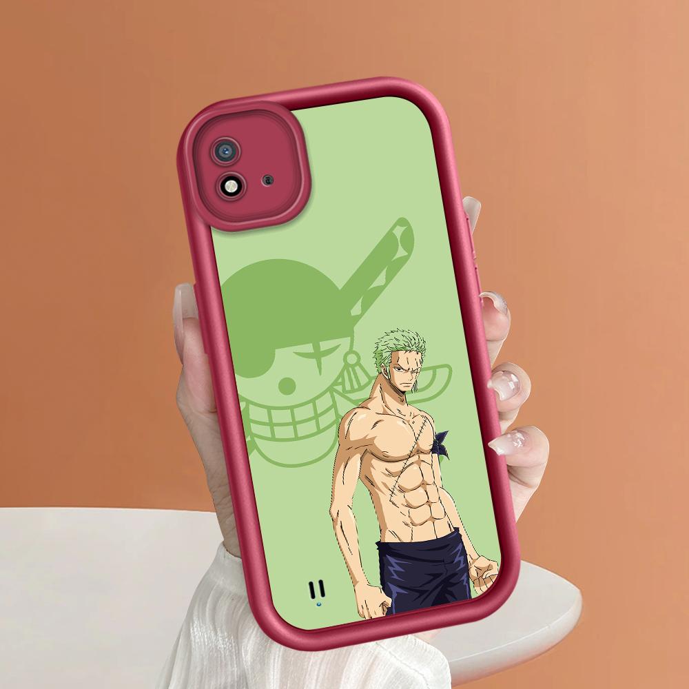 Soft Silicone Square Ladder Printing Pattern Phone Casing Full Cover Camera Shockproof Protection Rubber Case for OPPO Realme