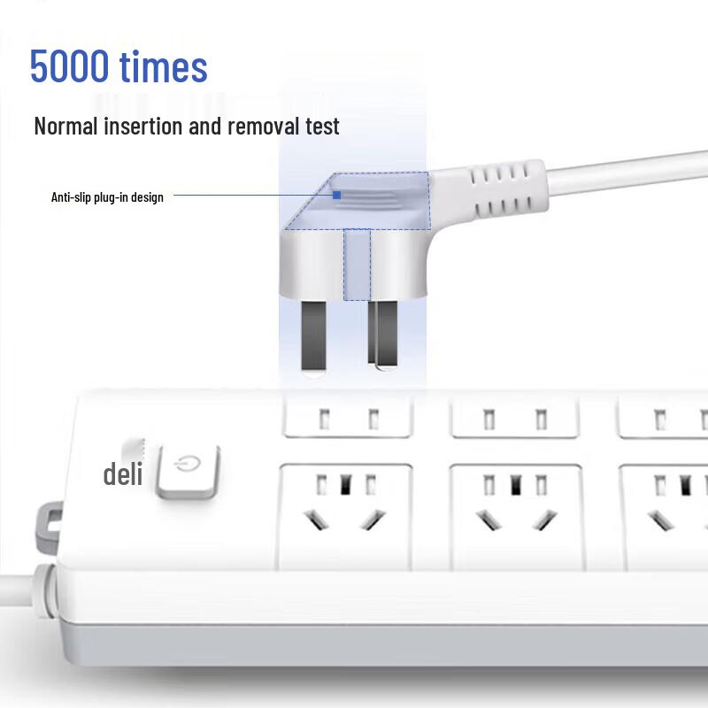 Deli 6-Outlet USB Power Strip with 3m Extension Cord