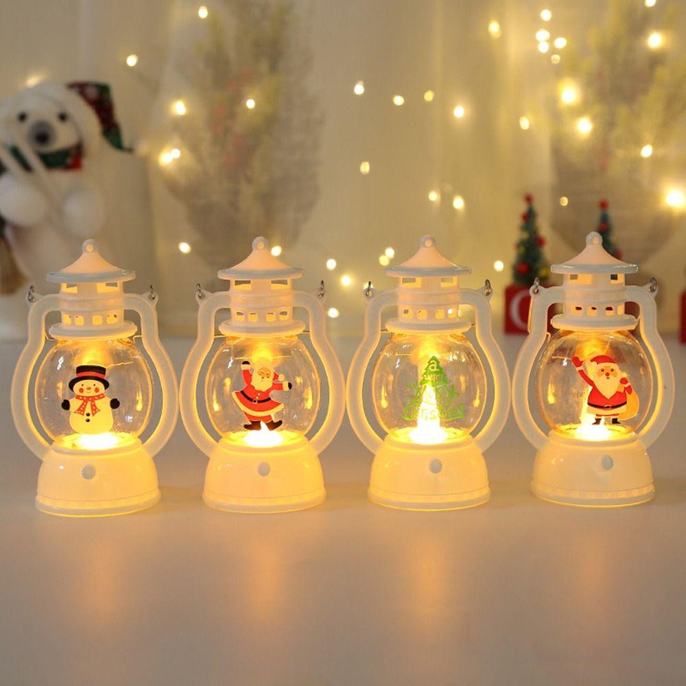 Durable Christmas Wind Lamp Santa Claus Desktop Christmas Lamp Christmas Lantern Window Display
