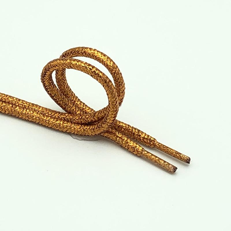 New Round Shiny Metallic Glitter Shoelaces Gold Silver Silk Shoe Laces Sports Canvas Casual Colorful Rainbow Gradient Shoelace