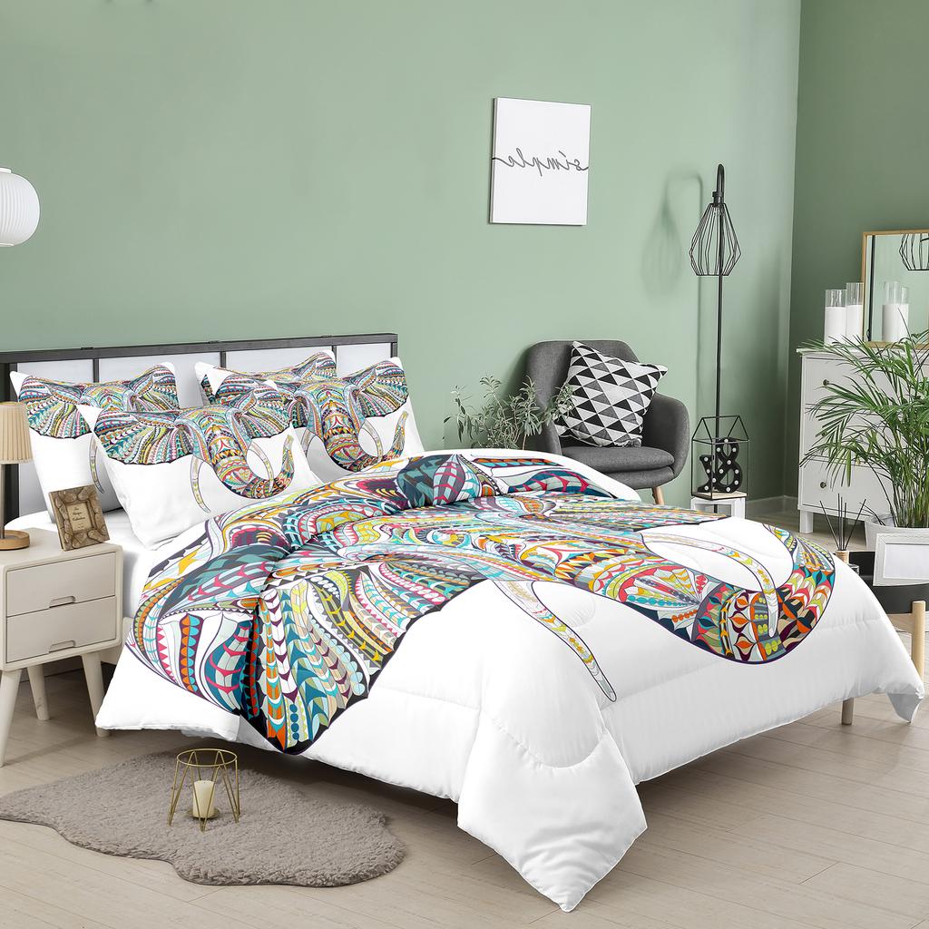 Queen Size Wild Animal Theme Twin Bedding Set Elephant Duvet Cover Set For Kids Teens Boys Comfortable Double King Quilt Cover