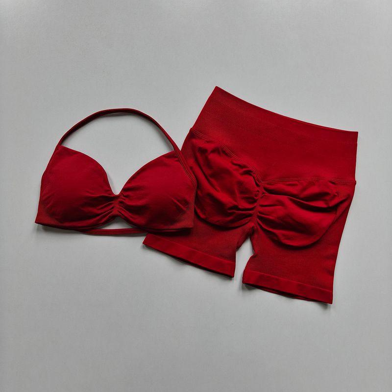 Yoga Set for Women, Breathable Quick-Dry Fitness Training Wear, Beautiful Back Design, Supportive Bra, High-Waisted Butt-Lifting Shorts for Summer