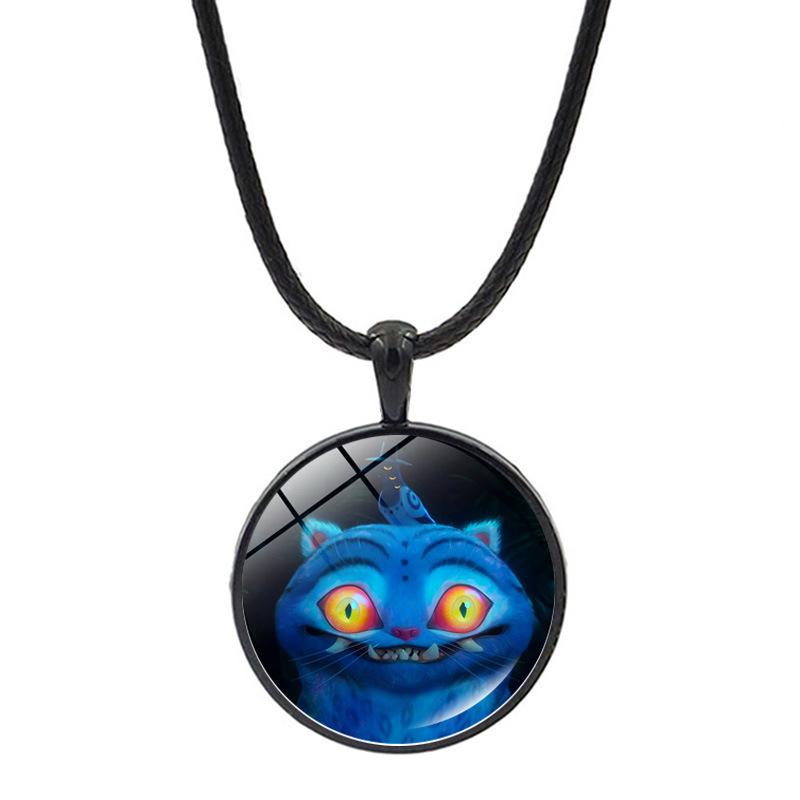 Huntress Girls Iron Alloy Necklace, Kpop Idol Cartoon Pendant Wax Rope Chain, Cute Anime Jewelry Gift for Kids and Fans