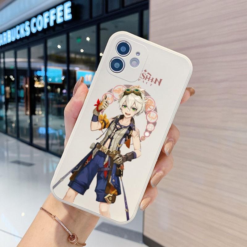 Genshin Design Phone Case For IPhone 14 11 12 13 Pro Max X XR XSMax 6 6S 7 8 Plus SE 2022 Soft Square Color Phone Cover