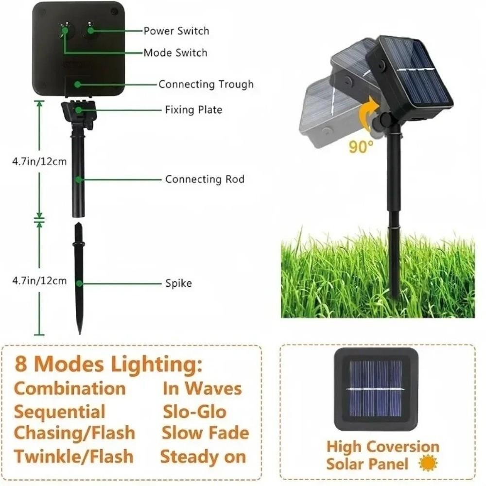 Waterproof Solar String Lights 7/12M Outdoor LED Light String  Christmas Decoration
