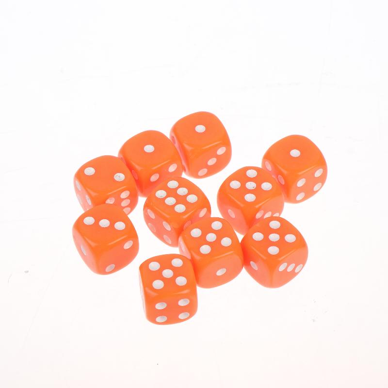 10Pcs Colorful Dice Acrylic Round Corner Cubes Dot Drinking Game Dice Accessories