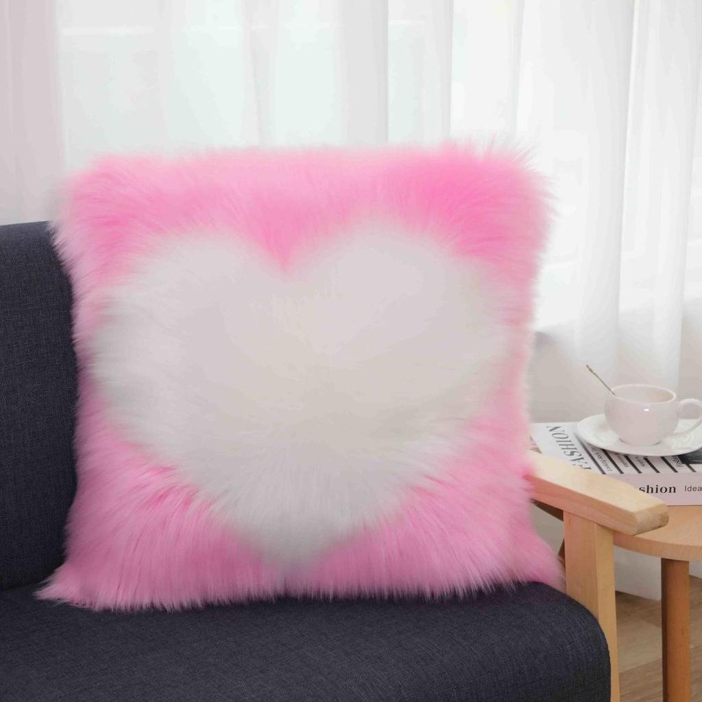 Flauschiger Kissenbezug aus Fell, langer Kissenbezug aus Plüschwolle, dekorativer weicher Kissenbezug für den Winter für Schlafsofa, Dekokissen