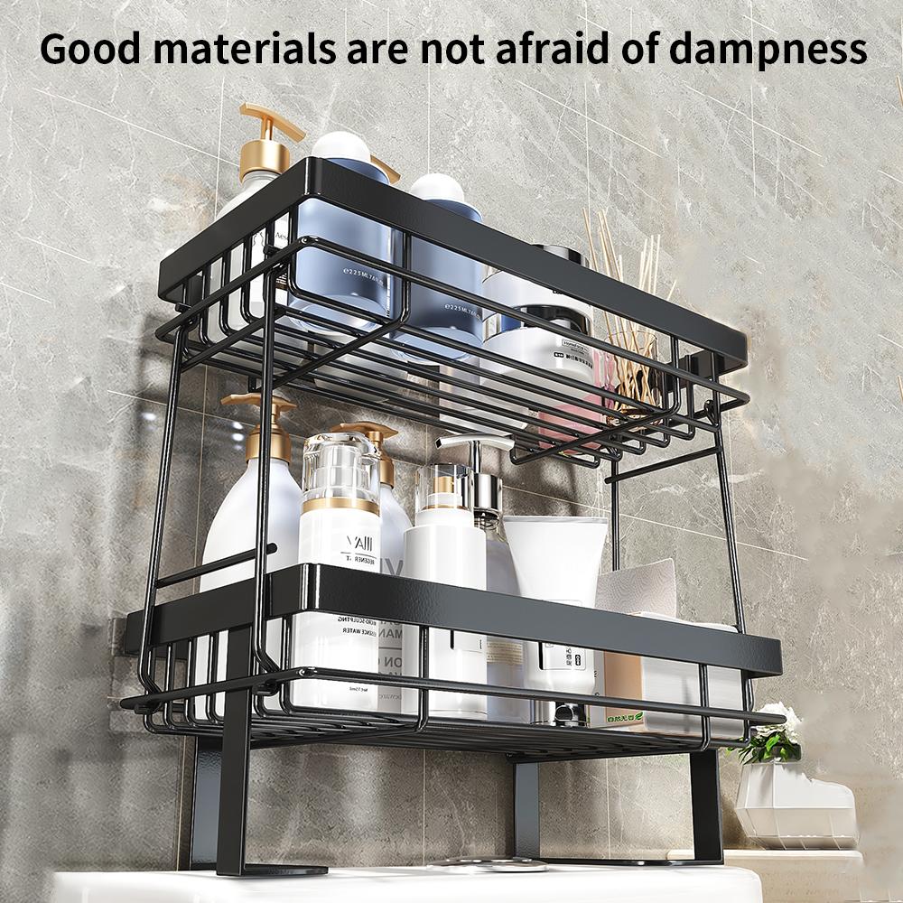 Wc furniture over the toilet storage 2-Tier Bathroom Organizer Shelves Thickened Carbon Steel Toilet Rack No Drilling storage