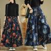 Jeans Fashion Flower Floral Print Woman Pants Elastic High Waist Autumn Pant Women Wide Leg Loose Pleated Ladies Trousers