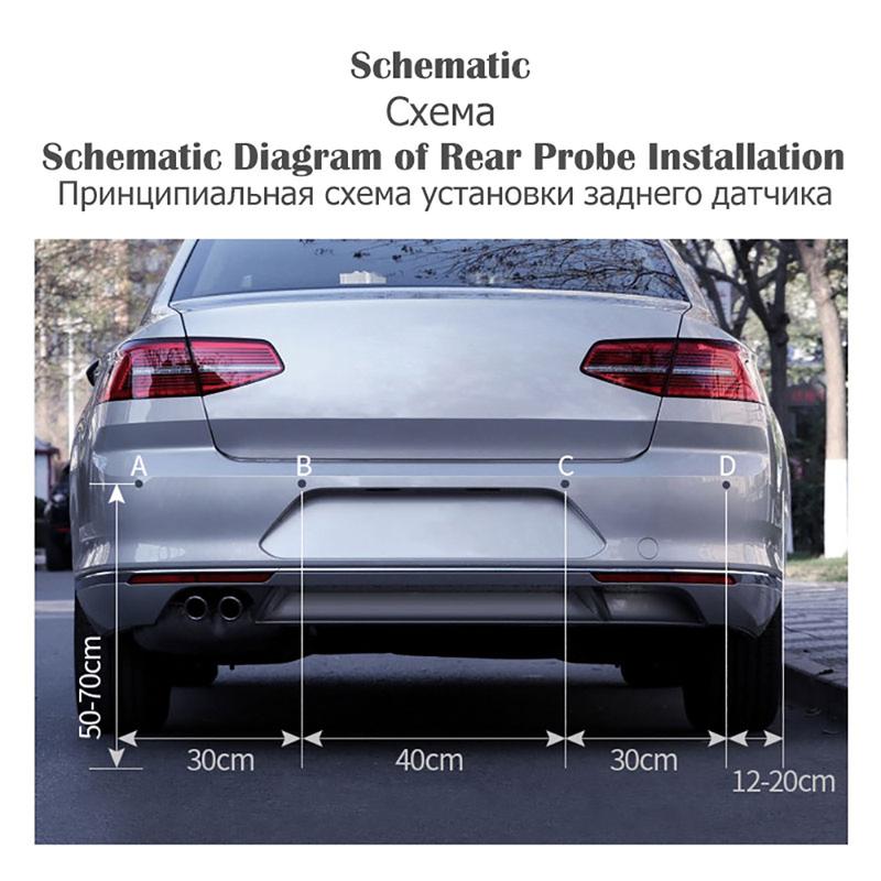 Video Parking Sensor Kit Car Reverse Backup Radar Assistance Auto Monitor Digital Display Car Monitor Buzzer Alert Alarm