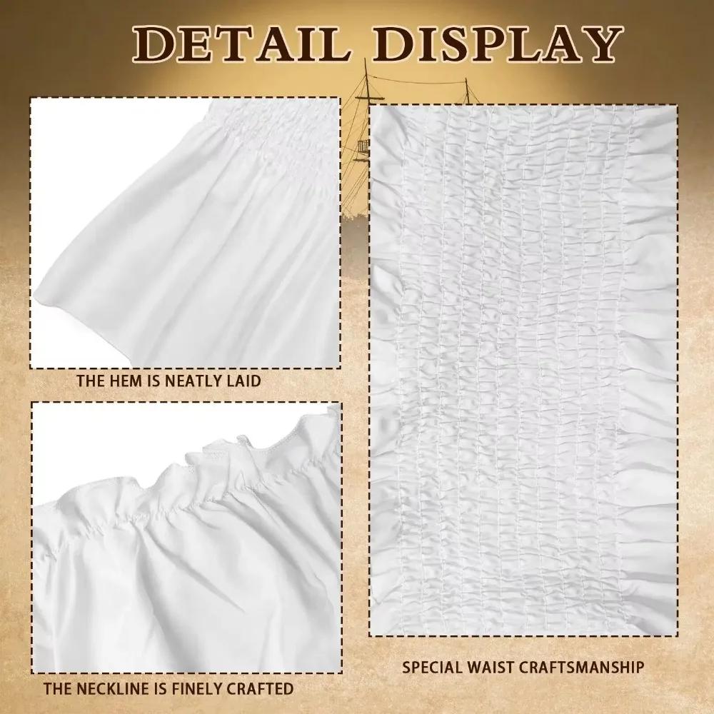 Medieval Medieval Retro Womens Pirate Costume Cosplay Renaissance Blouse Tops Corset Waist Belt Pirate Skirt Pirate Halloween
