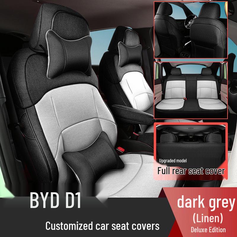 All-Season Linen Car Seat Covers for BYD D1 - Full Coverage