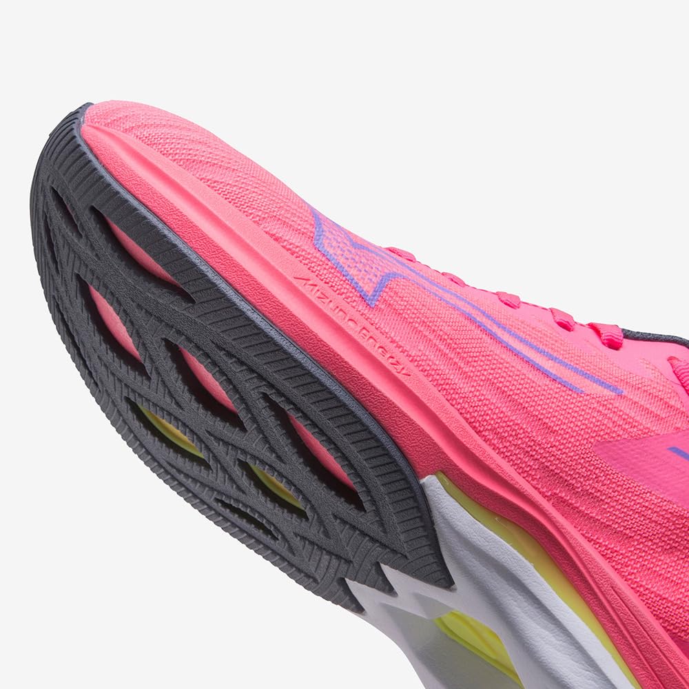 Mizuno Wave Rebellion SONIC WIDE Running Shoes, Pink X Blue X Yellow (Asymmetrical), Size 22.5 Cm, 2E