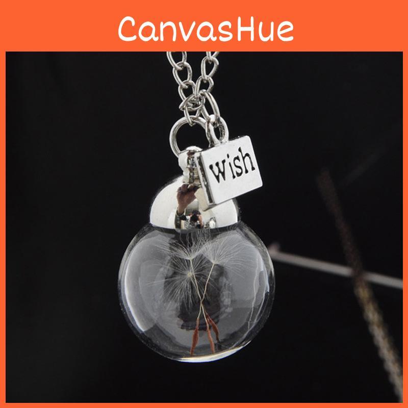 Chic Handcrafted Crystal Glass Dome Dandelion Necklace Ideal For Unique Celebrations
