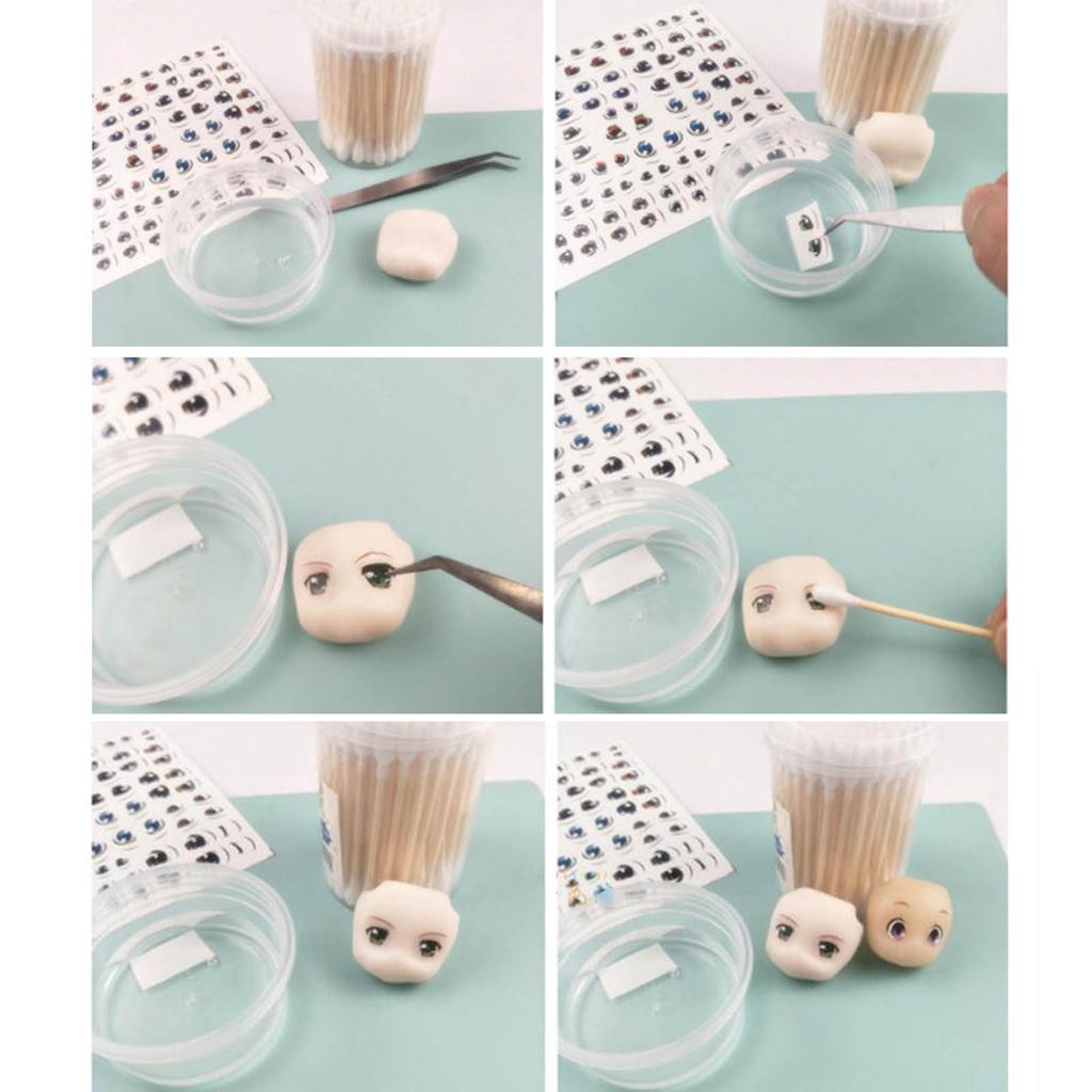 11 listů vodních nálepek Kreslené nálepky na oči Nálepky na oční bulvy Obtisky na oční bulvy Vodní obtisky pro make-up panenky Nálepky