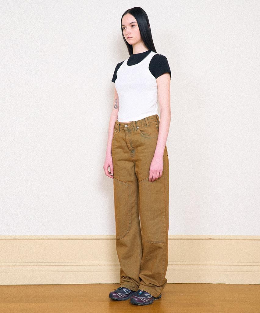 Partimento Woman Double Knee Jeans_Washed Beige