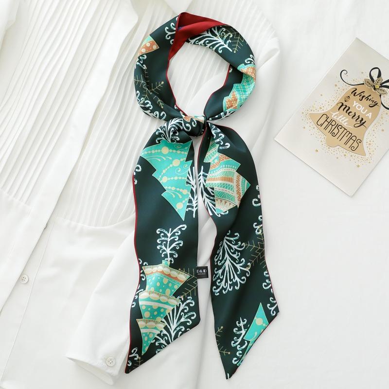 Christmas Element Versatile Scarf - Holiday Bow Decorative Scarf Straps For Hair Accessories Bag Decoration & Gift