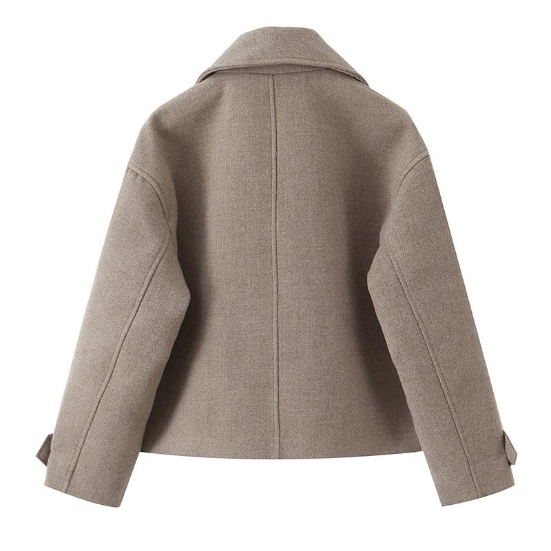 Spring Autumn Women Solid Double Breasted Trench Jackets Vintage Lapel Neck Long Sleeves Female Lady Outfits