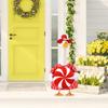 Christmas Goose Outfit Red Formal Hat And Checkered Goose Clothes Xmas Candy Porch Goose Costume for 23 Inch Lawn Geese Statue