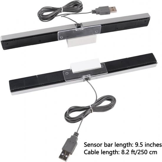 USB-сенсорная панель Aokin для Wii, Запасная USB-проводная инфракрасная сенсорная панель для Nintendo Wii, Wii U, Включает прозрачную подставку, Серебристый/Черный
