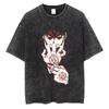Anime Hellsing Alucard Graphic Washed T Shirt Men Vintage Manga T-shirts Street Cotton Tshirt Harajuku Male Casual Tops