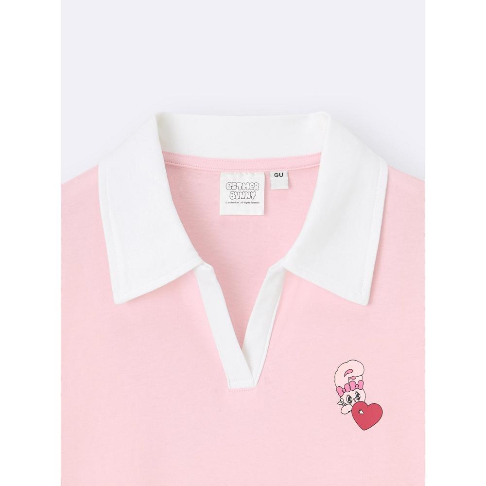 GU by Uniqlo Girls Cropped Polo Shirt Estabunny Jr