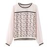 Vintage Butterfly Printed Spliced T-shirt Spring Autumn Long Sleeve Commute Female Clothing Round Neck Korean Loose Pullovers