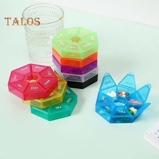 Organizador Semanal de Pílulas com 7 Compartimentos Estojo Portátil para Viagem para Pílulas Dispensador de Medicamentos de Dose Única Caixa de Armazenamento para Gerenciamento de Pílulas e Cápsulas