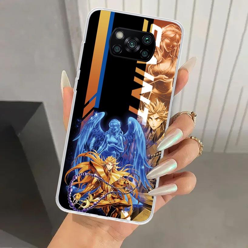 Anime Saint Seiya Phone Case for Xiaomi Poco X7 X6 X5 X4 X3 Nfc F7 Ultra F6 F5 Pro F4 GT F3 M6 M5S M4 M3 Soft Print Shell X7 X6