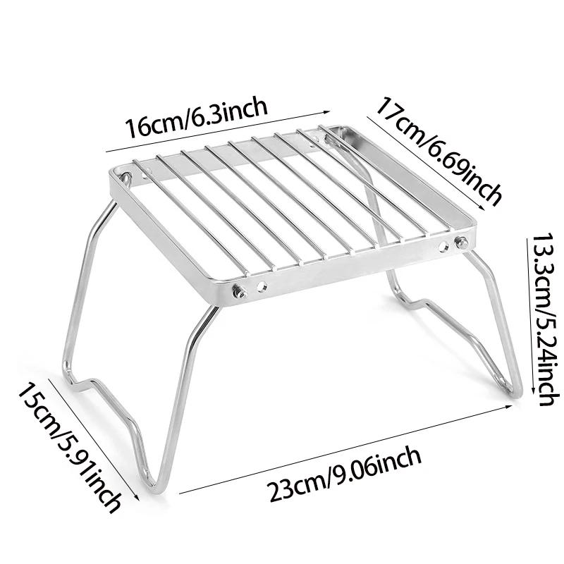 Camping Stove Stand Stainless Steel Camping Stove Grill Rack Portable Foldable Folding for Cooking Picnic for Travel Hiking Tool