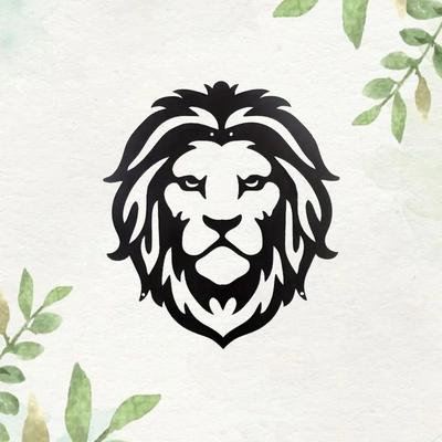 1pc Lion Black Metal Wall Art - Hanging Sculpture for Home Decor, Outdoor Sign and Gift