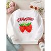 Girls' Strawberry De: A Cozy Long Sleeve Sweatshirt Featuring a Sweet Summertime Fruit Design - Soft Casual Pullover