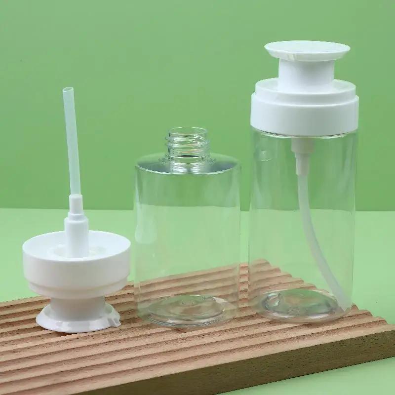 150ml200ml300ml Transparente Flache Schulter Druckverschluss Lotion Flasche Leer Essenz Wasser Gesichtsreiniger Spender Kosmetik Behälter