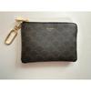Used CELINE Coin & Card Pouch with Hook, Triomphe Canvas, Black